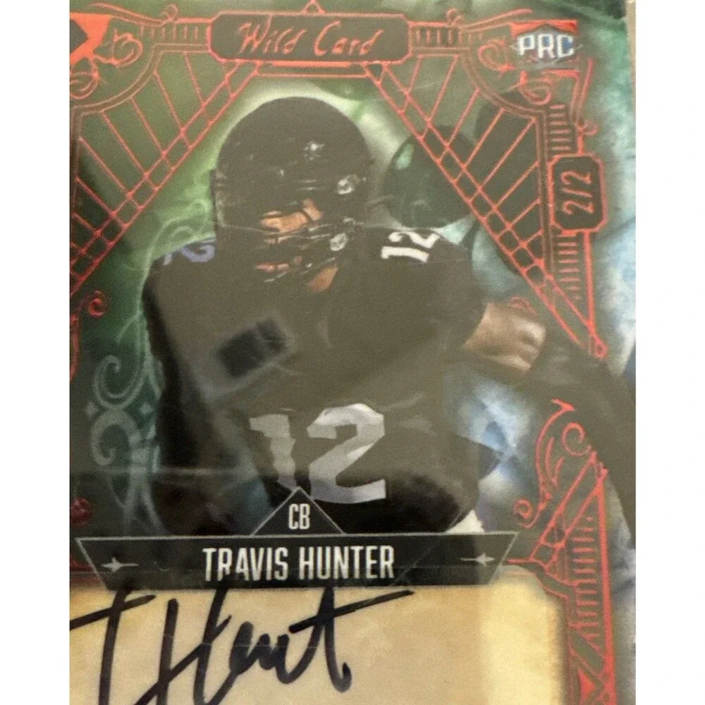2024 WILD CARD 5 CARD DRAW TRAVIS HUNTER 2/2 Green/Blue  AUTO #5CDVA-TH